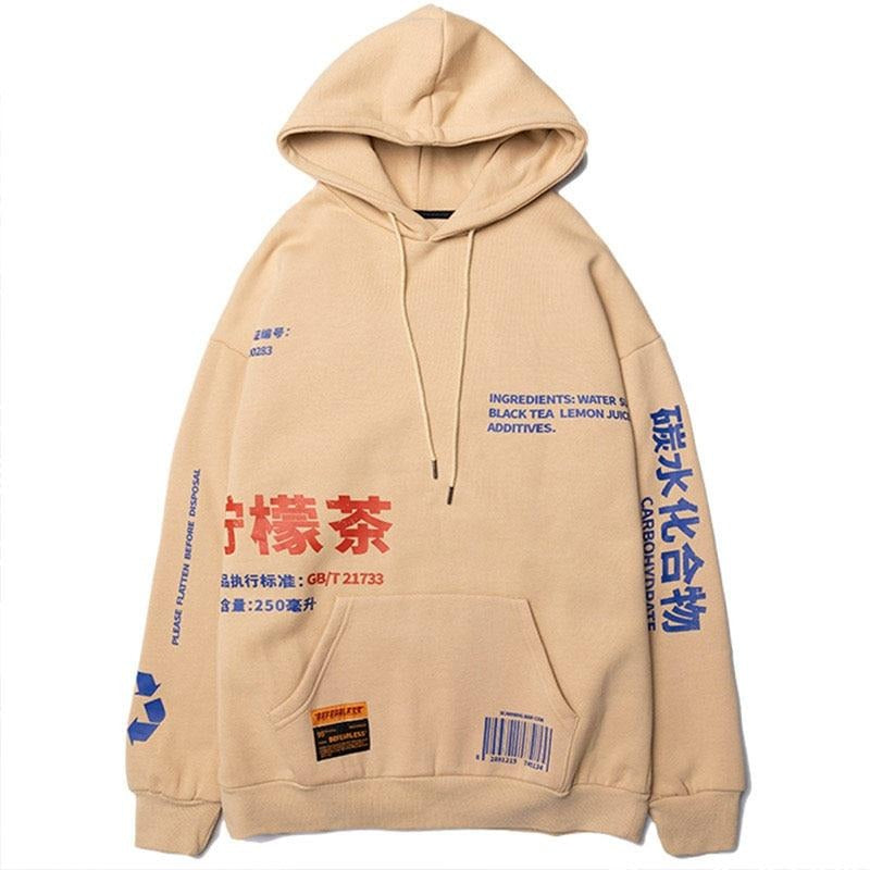 Hoodies Men Chinese Printed Hooded Thick Pullover Sweatshirt Men High Street Fashion Hip Hop Streetwear Hoodie Autumn