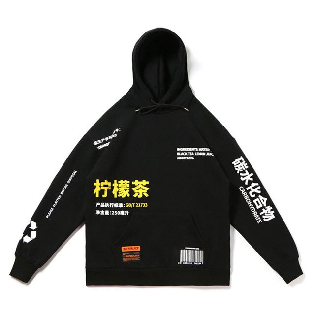 Hoodies Men Chinese Printed Hooded Thick Pullover Sweatshirt Men High Street Fashion Hip Hop Streetwear Hoodie Autumn